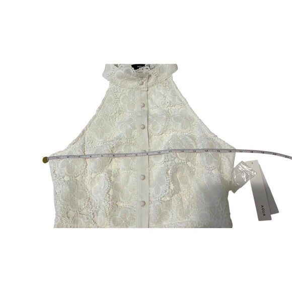Aqua Women's Lace Mini Shirt Dress White Size S NWT - Picture 7 of 12